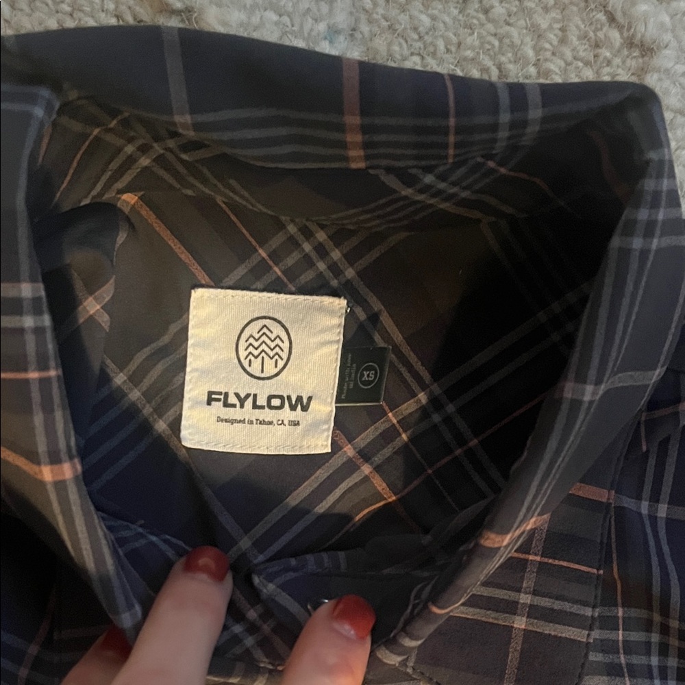 Flylow Blue Plaid Shirt - Picture 3 of 6